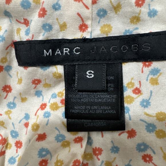 MARC JACOBS Trench Coat Womens Size S Tan Military Collared Belted Pockets Lined - Picture 5 of 14